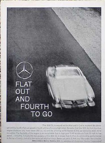 1959 59 mercedes benz 300 sl 300sl original vintage ad