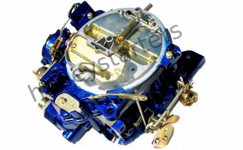 Set of 2 rebuilt marine carburetors quadrajet for 350 v8 engines elec choke blue