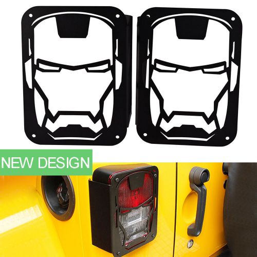 Pop iron man decor metal tail light covers guards for 2007-2016 jeep wrangler jk