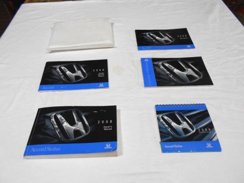 2008 honda accord sedan owner manual 5/pc.set &amp; white plastic dealer case,,