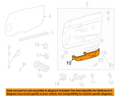 Toyota oem 95-00 tacoma front door-armrest base left 7423435020b1