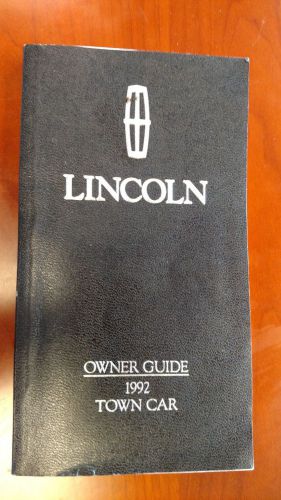 1992 lincoln town car owners manual/guide