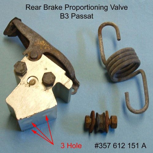 Vw b3 passat brake proportioning valve &amp; spring 1990-1994 3 hole 357612151a