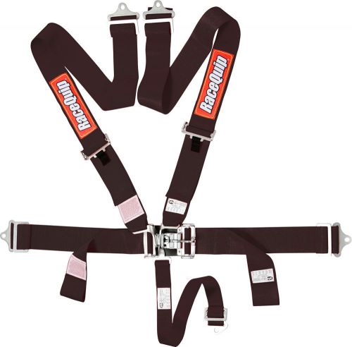 Racequip harness racing seat belt 5-pt black bolt-in or wrap sfi 16.1 #711001
