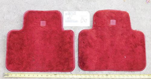 Pair of nos general motors &#034;carmine&#034; rear floor mats 998832 gm buick olds