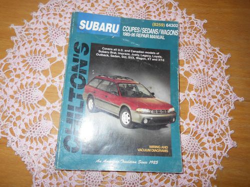 Chilton subaru repair manual coupes sedans wagons 1985-96.