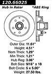 Centric parts 125.66025 front performance rotor