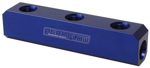 Billet 5 port fuel log 3 x -6orb, 2 x -8orb by aeroflow performance