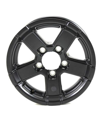 15x5 5-lug on 4.5&#034; aluminum series 07 trailer wheel - black - 755545fpbm-wa524