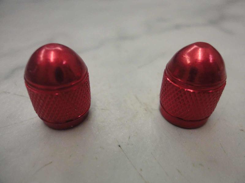 Red anodized wheel tube valve stem caps for suzuki dirt bikes  motorcycles