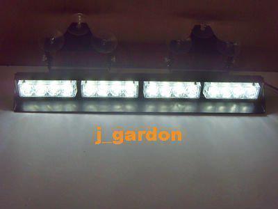 Dc12v new emergency 4 modules 16 led 1w all white windshield strobe light