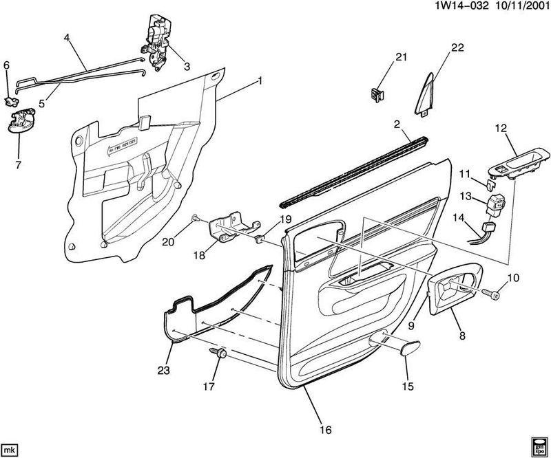 Gm part # 10298098 black molding for top of rr door panel  