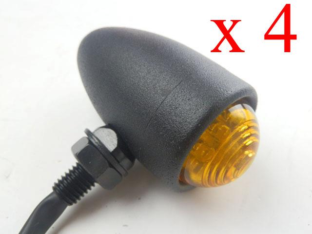 4~ black bullet mini turn signal light for custom chopper cruiser bobber