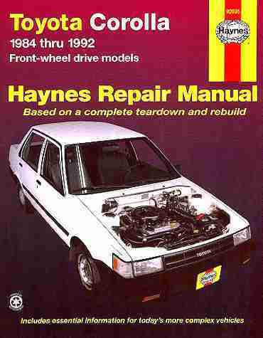 Toyota corolla  repair shop manual 1984 1985 1986 1987 1988 1989 1990 1991 1992