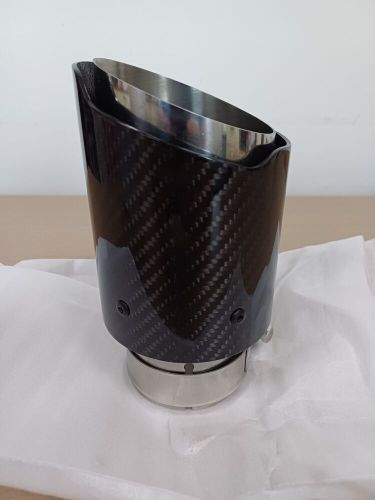 Exhaust tips muffler stainless steel and glossy carbon fiber inlet 63mm(2.5&#034;)