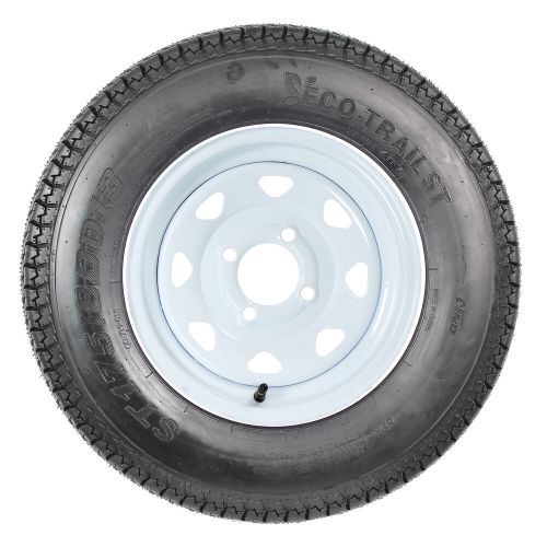 2-pack trailer tire on rim st175/80d13 175/80 d 13 lrc 4 lug white spoke wheel