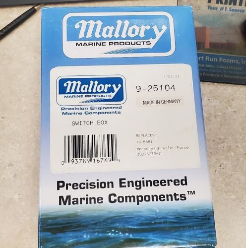 Mallory 9-25104 switch box replaces 18-5881 / 332-5772a7 marine boat