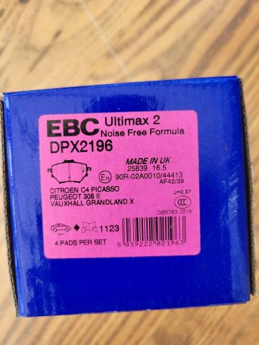 Ebc ultimax rear brake pads dpx2196 for peugeot vauxhall citroen