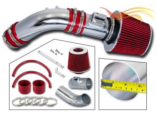 Cold air intake kit + red filter for 04-07 honda accord 2.4l l4 dx/lx/ex/se