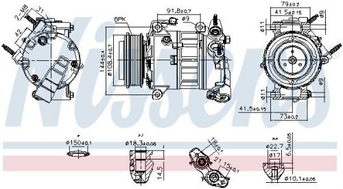 Air conditioning compressor 890589 for ford s-max/galaxyiii t9cb/t9cc/t8ch 2.0l 4cyl-