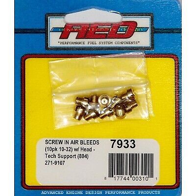 Advanced engine design 10-32 screw-in air bleed (10pk) w/head 7933