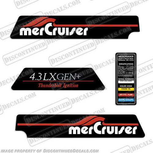 Fits mercruiser 4.3 litre lx gen+ flame arrestor decal kit