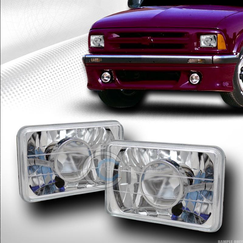 Universal 4x6 chrome sealed beam projector head lights h4 honda isuzu mazda mit