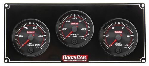 Quickcar racing products 69-3012 redline 3 gauge panel op/wt/fp