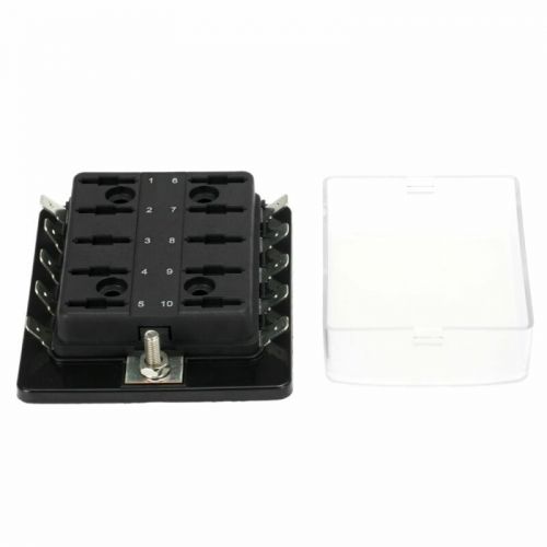 10 way blade fuse box holder with plastic cover for car boat marine