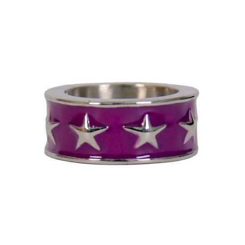 Hot leathers jwr1119 women&#039;s purple stainless steel ring with stars