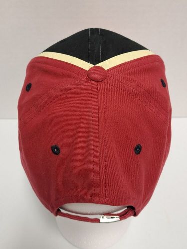 Indian motorcycle 1901 circle patch hat, red &amp; black strap back cap clean