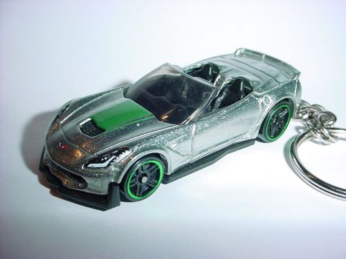 Hot 3d metallic chevrolet corvette c7 z06 custom keychain keyring gm hot wheels