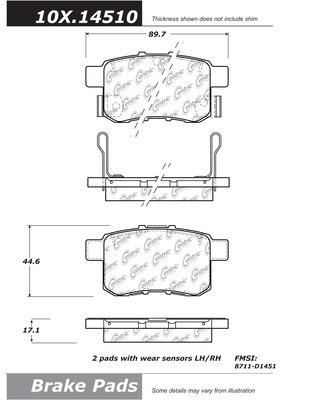 Centric 105.14510 brake pad or shoe, rear