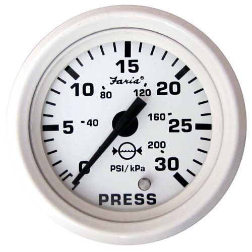 Faria dress white 2&#034; water pressure gauge (30 psi)