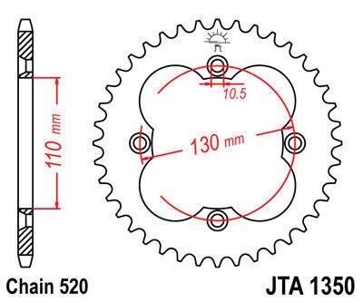 Jt sprocket rear 39t aluminum fits honda atc250 r 1986