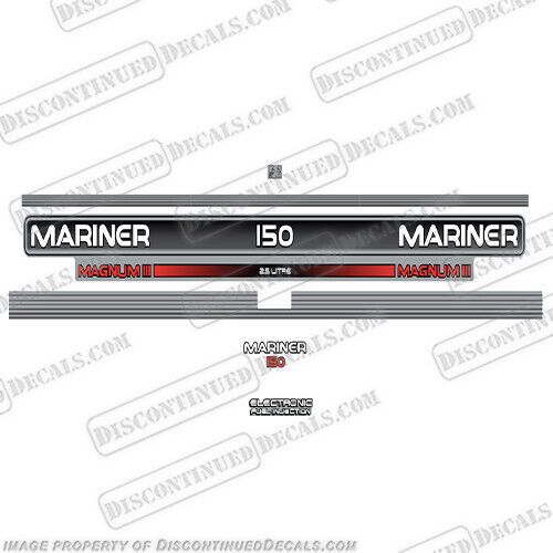 Fits mariner magnum iii 150hp decal kit 2.5l 1993 - 1996