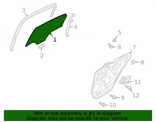 Genuine kia door glass 83421-m7021