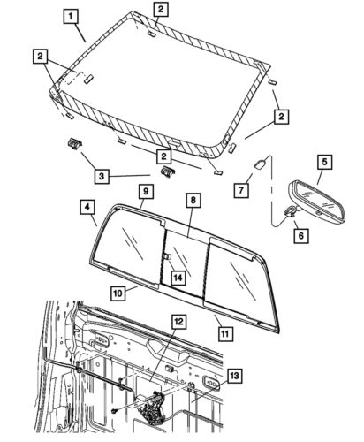 Genuine mopar sliding backlite channel 5179973aa