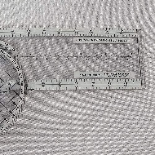 Vintage jeppesen pj-1 rotating azimuth plotter boeing aviation protractor tool