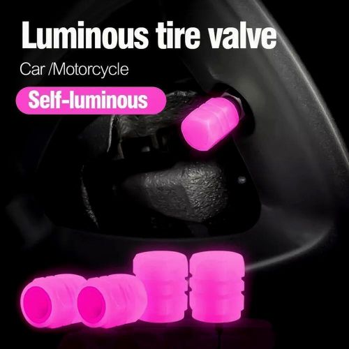 4pcs car tire caps glow in the dark tire valve caps glowing tire valve stem caps