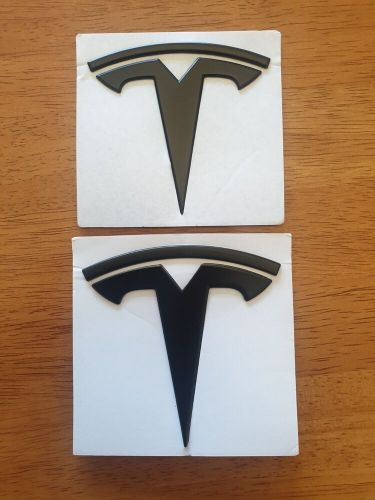 Tesla model y - gloss black front &amp; rear badge set