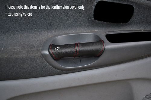 Red stitch 2x front door handle leather covers fits toyota previa mk2 00-05-