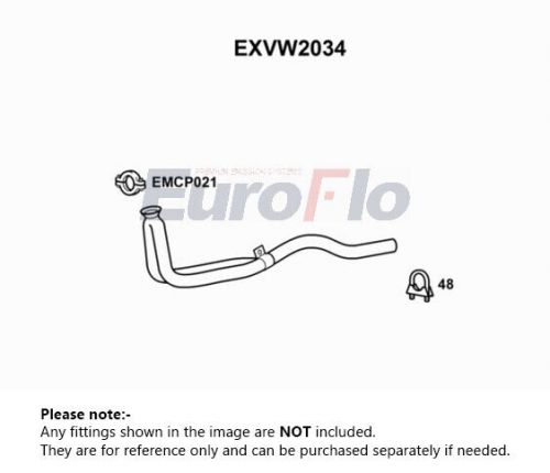 Exhaust pipe fits vw golf mk2 1.3 front 83 to 85 euroflo volkswagen quality new