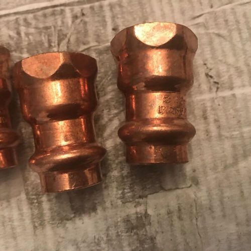 Lot of 5 mueller streamline 1/2 x 1/2” copper press  x female threaded adapter