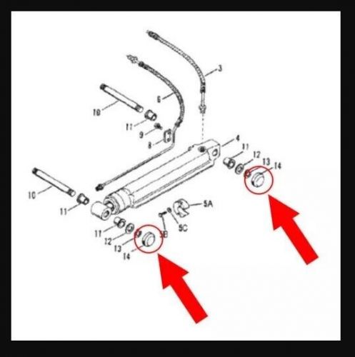 2 pack  mercruiser 19-815951 alpha one gen two trim cylinder ram cap anchor pin