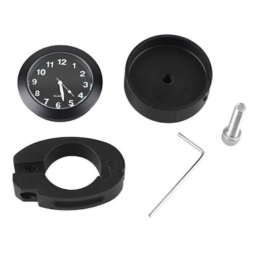 Universal 7/8&#034; motorcycle handlebar clock mount bar quartz watch waterproof