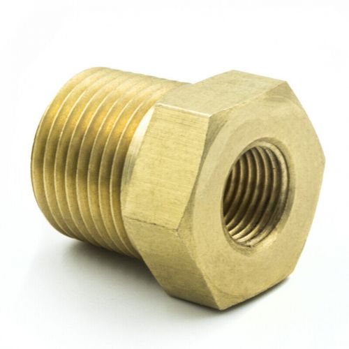 Autometer brass adapter fitting - 3/8in npt male - 1/8in npt female