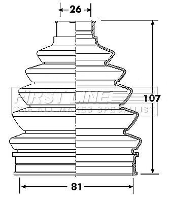 Cv joint boot outer fcb6215 first line c.v. driveshaft gaiter a1693600268 new