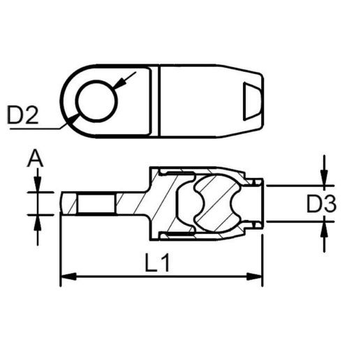 Eye terminal for textile rig Ø 6 mm - 1 pc osculati  - 05.220.06 - 0522006