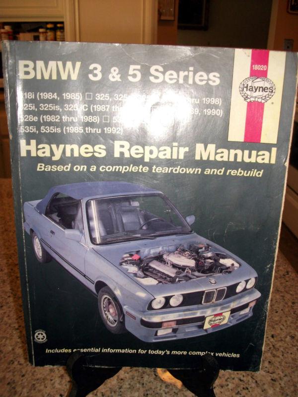 Bmw 3 & 5 series haynes repairs manual based on teardown & rebuild for 1984/1992